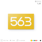Номер на дверь 563, табличка на дверь для офиса, квартиры, кабинета, аудитории, склада, желтая 120х70 мм, Айдентика Технолоджи