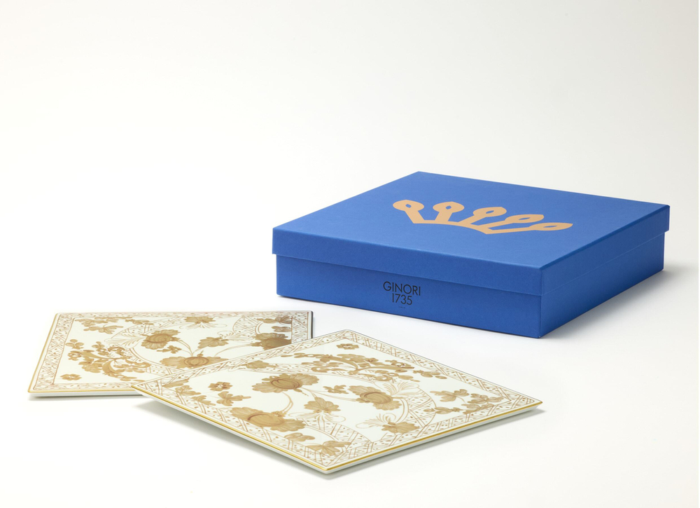 Набор квадратных блюд Oriente Italiano Aurum (30 см), 2 шт.