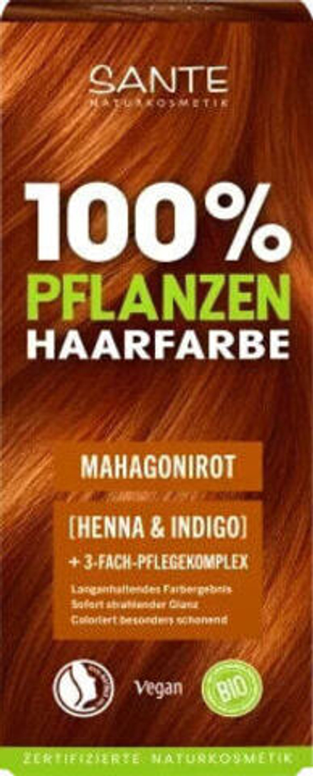 Pflanzenhaarfarbe Mahagonirot, 100 g