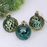 Набор ёлочных украшений «Elegant shine» 4 см 30 предмета), Изумруд