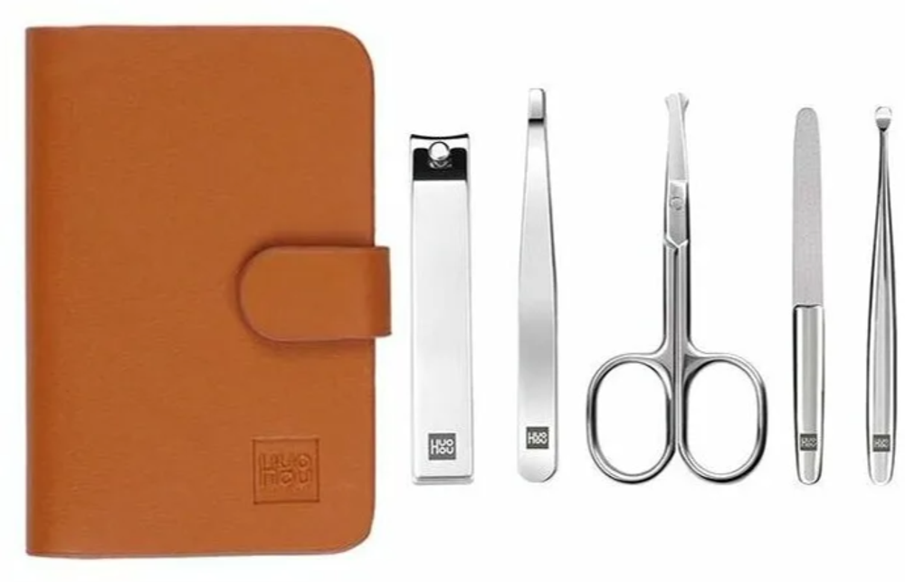Маникюрный набор Xiaomi Huo Hou Stainless Steel Nail Clippers Suit Brown (HU0061)