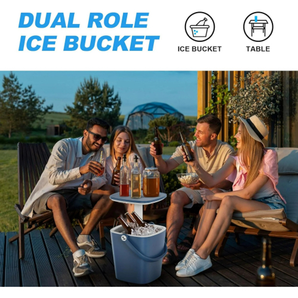 Стол пластиковый мини-бар Tagliamento Pop Up Cool Bar, синий, белый