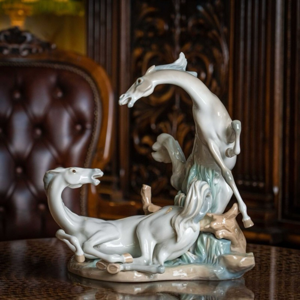 Винтаж: Статуэтка с лошадьми. Фарфоровая мануфактура Lladro