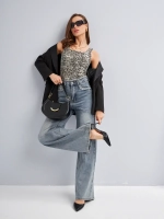 Майка летняя с принтом питон под пиджак