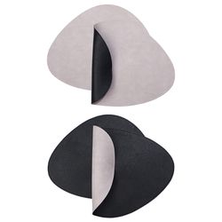 Набор из 4-х двухсторонних сервировочных салфеток Drop, 33х41 см, черный/светло-серый