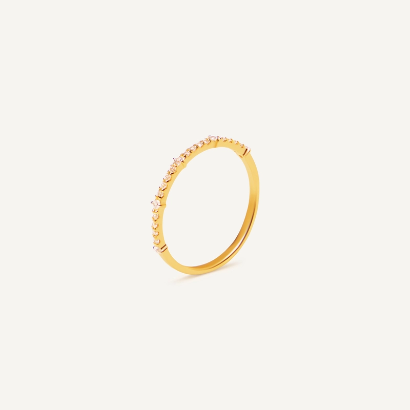 Кольцо Классическая Полу-Глянцевая Полоса – Золото