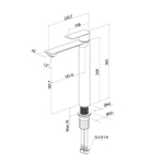 Смеситель для раковины 35к Milardo MAZBL01M01 "Maze" высокий, нерж. сталь,  п/гайку, ЧЕРНЫЙ матовый