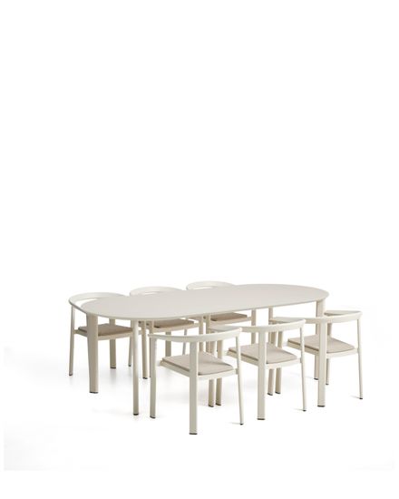 Комплект садовой мебели Erice стол и 6 стульев из алюминия цвета экрю и веревки