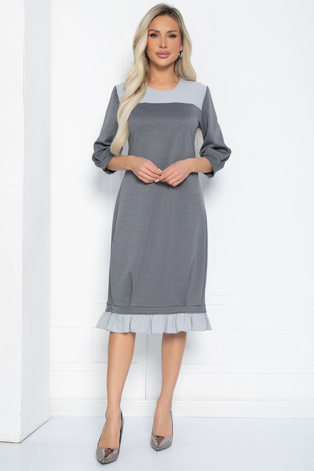 Платье Бостон (серое) П12507-10 LT Collection