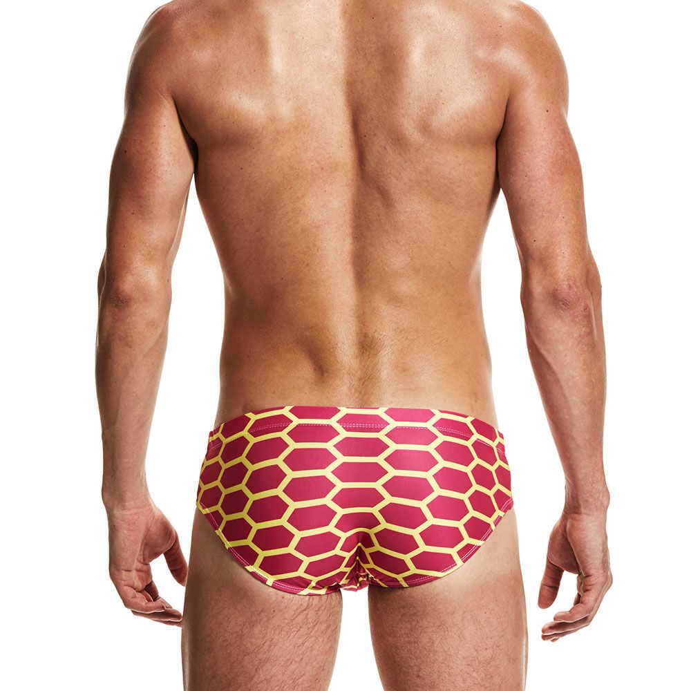 Мужские плавки красные с принтом UXH с внутренним карманом