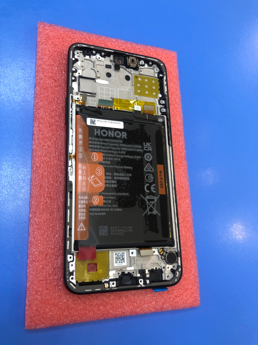 Honor X8 (TFY-LX1, TFY-LX2, TFY-LX3)/ (Дисплейный модуль с тачскрином) (в рамке с аккумулятором) (оригинал сервисный)
