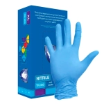 Перчатки нитриловые смотровые нестерильные неопудренные Safe&Care размер L TN 303 голубой 100 пар
