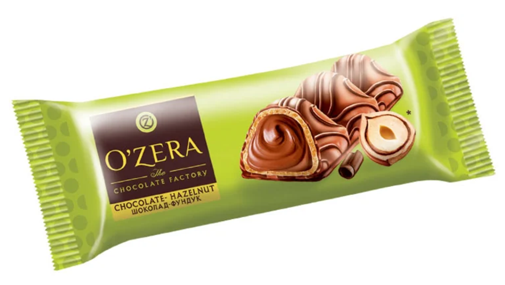 Шоколадный батончик O&#39;zera вафельный шоколад/фундук, 23 гр
