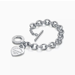 Браслет из серебра Tiffany, Тиффани 925.с подвеской в форме сердца💝