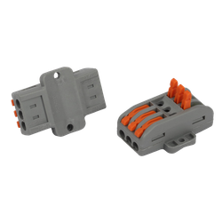 Клемма ЭРА NO-225-454 проходная с монтажной площадкой 222-2413Р с рычагами 3 полюса 0.08-2.5/4 мм2 (упаковка 2 шт.)