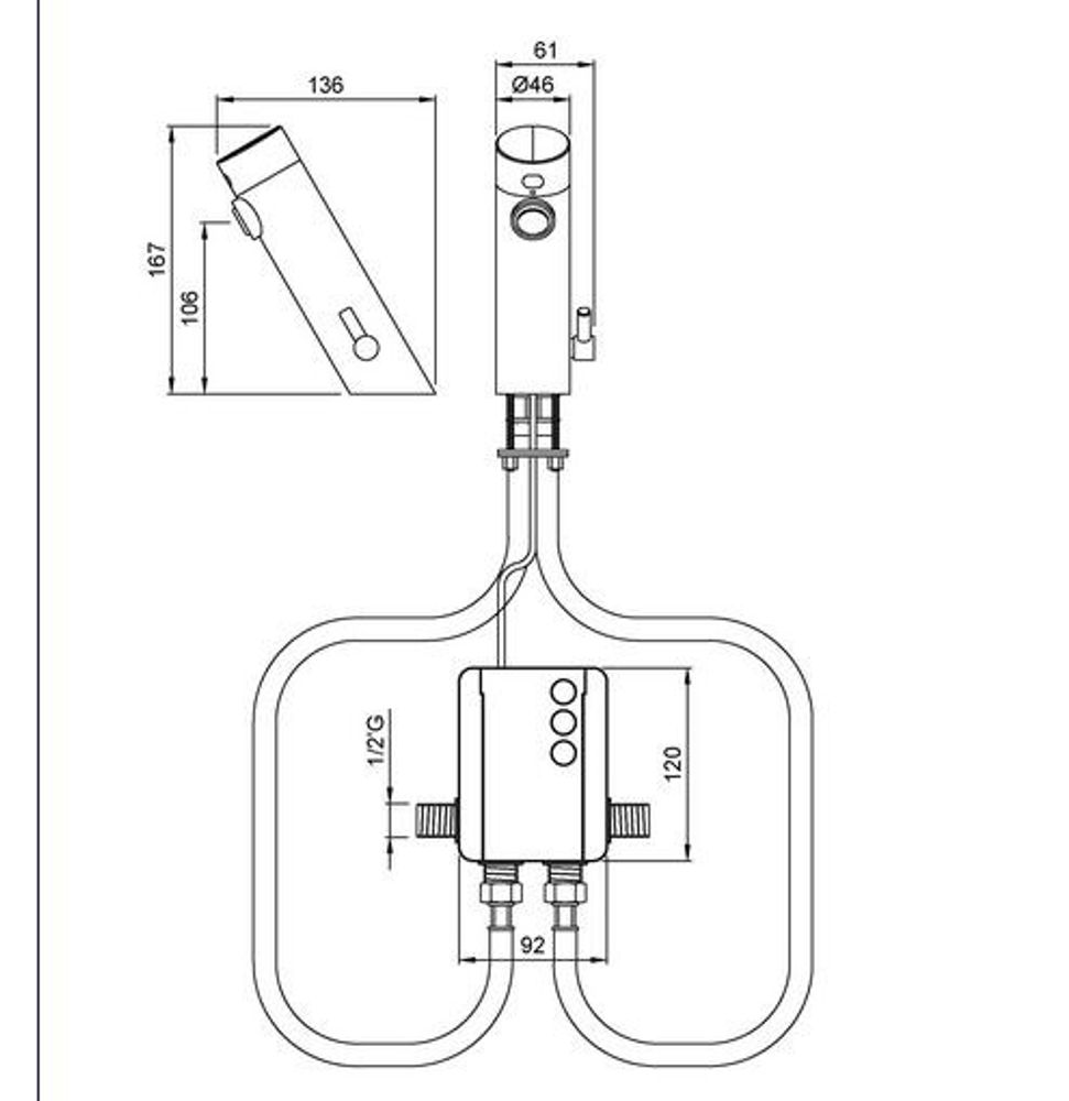 Смеситель сенсорный для раковины или столешницы латунь NOFER 07360M.B глянцевый