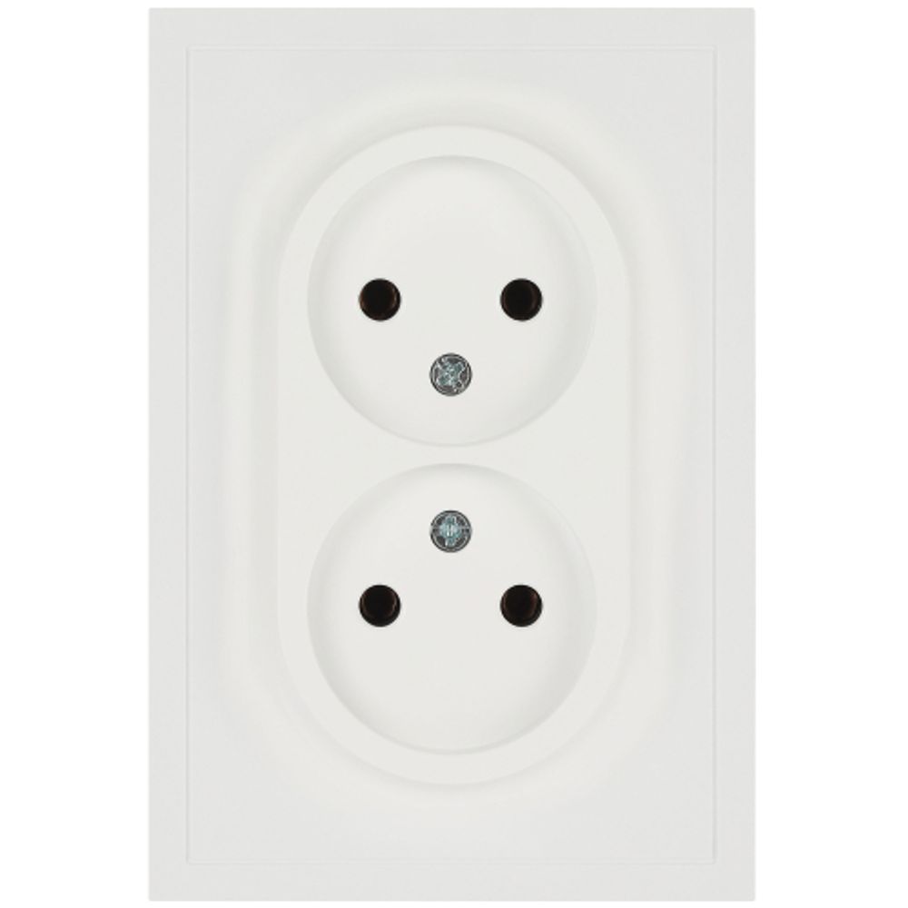 Розетка ЭРА Galaxy 15-2107-08 без заземления двойная 2X2P 16А-250В IP20 белый матовый | Эра Galaxy
