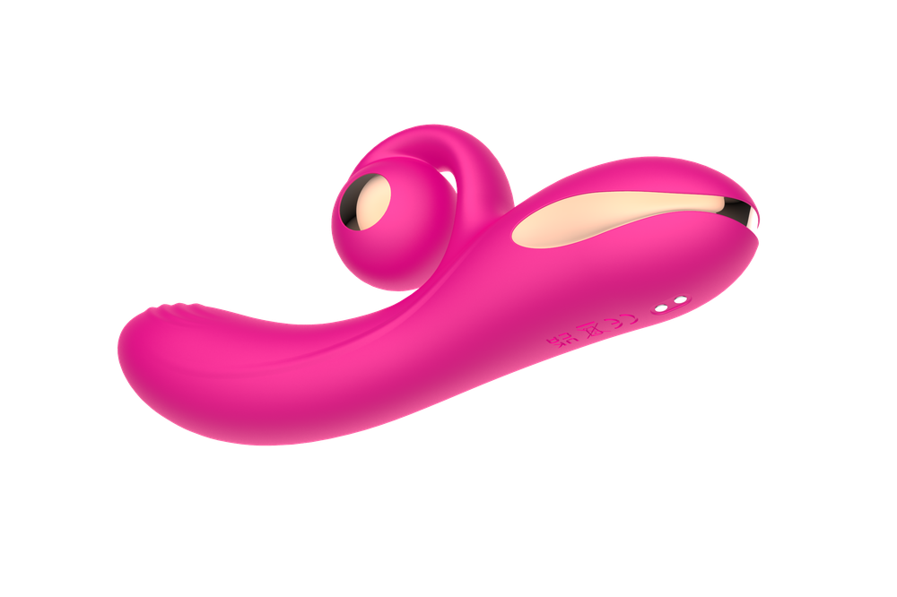 Силиконовый вибратор-кролик с функцией вращения SW3052-hot-pink