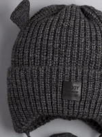 Шапка вязаная с ушками для детей