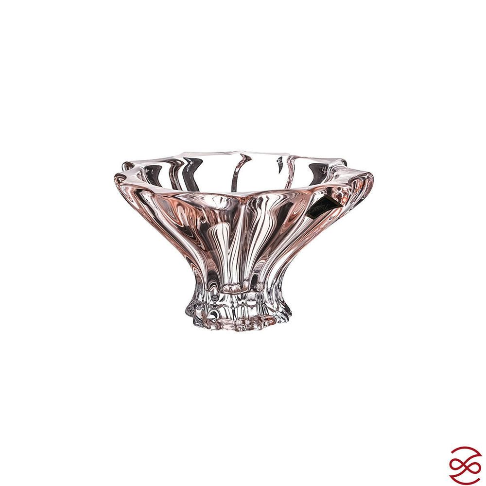 Конфетница Aurum Crystal Plantica 15 см розовая.