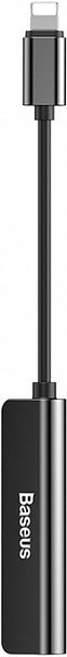 Аудио-переходник Baseus L52 IP Male to Dual Lightning and 3.5 mm Female Adapter (3,5мм & 2 порта Lightning) CALL52-01 Черный