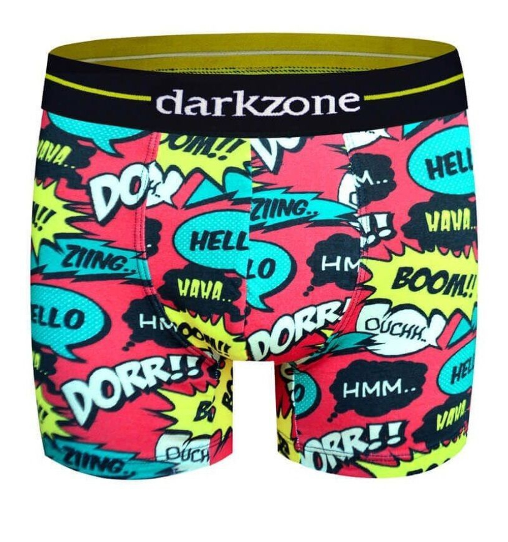 Мужские трусы-боксеры с принтом в виде спич-баббл (Размер: L) (Цвет: красный)