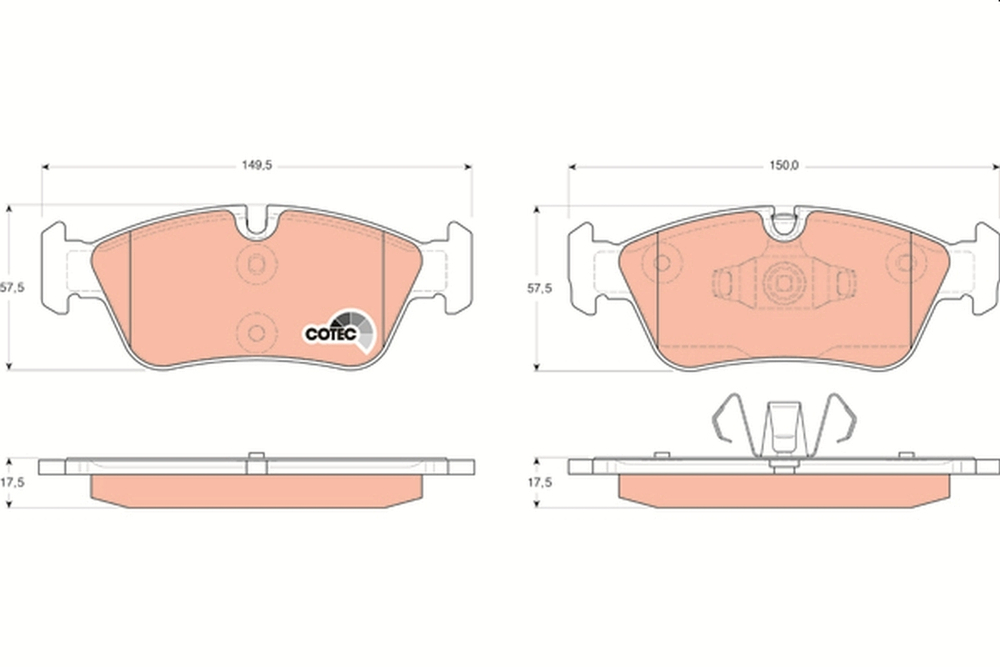 TRW - GDB1625-TRW - Brake Pad Set, disc brake