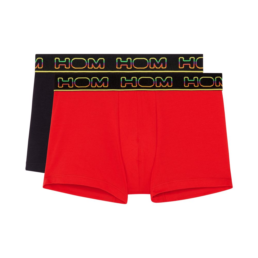 Мужские трусы боксеры набор из 2-х штук (черные, красные) HOM IVANO #2 Boxer Briefs 2p 402664_40D006