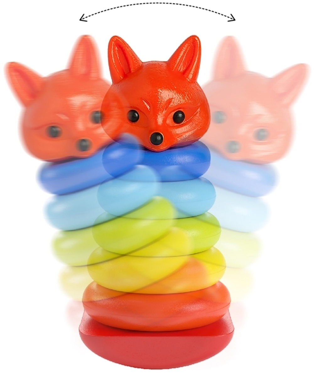 9236/Пирамида-качалка Лисичка 26см в сетке 8дет/3