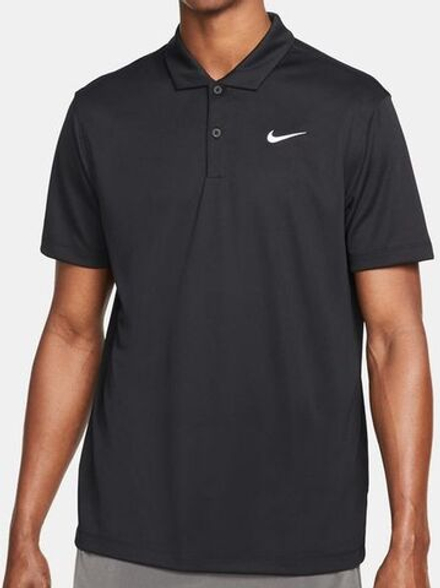 Мужское теннисное поло Nike Men's Court Dri-Fit Solid Polo - black/white