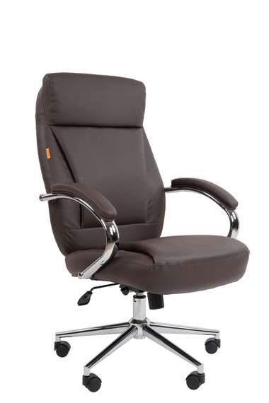 Офисное кресло Chairman 794 Россия хром экокожа коричневая