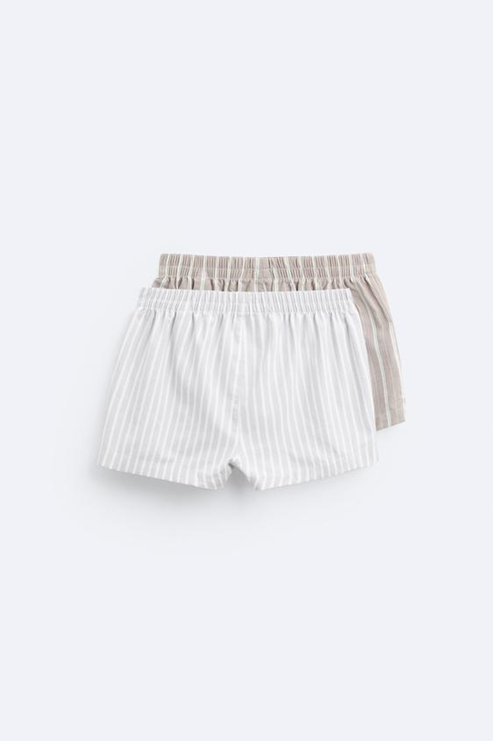 ZARA НАБОР ИЗ ДВУХ ТРУСОВ-БОКСЕРОВ ИЗ ПОПЛИНА В КОНТРАСТНУЮ ПОЛОСКУ, РАЗНОЦВЕТНЫЙ