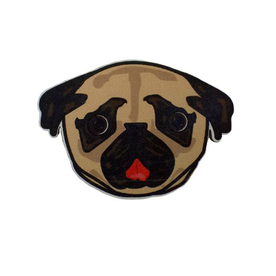 Значок деревянный (брошь) Мопс. Fire Pin
