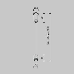 Тросовый подвес 1000мм для системы Maytoni   CA028SW-L1000-B