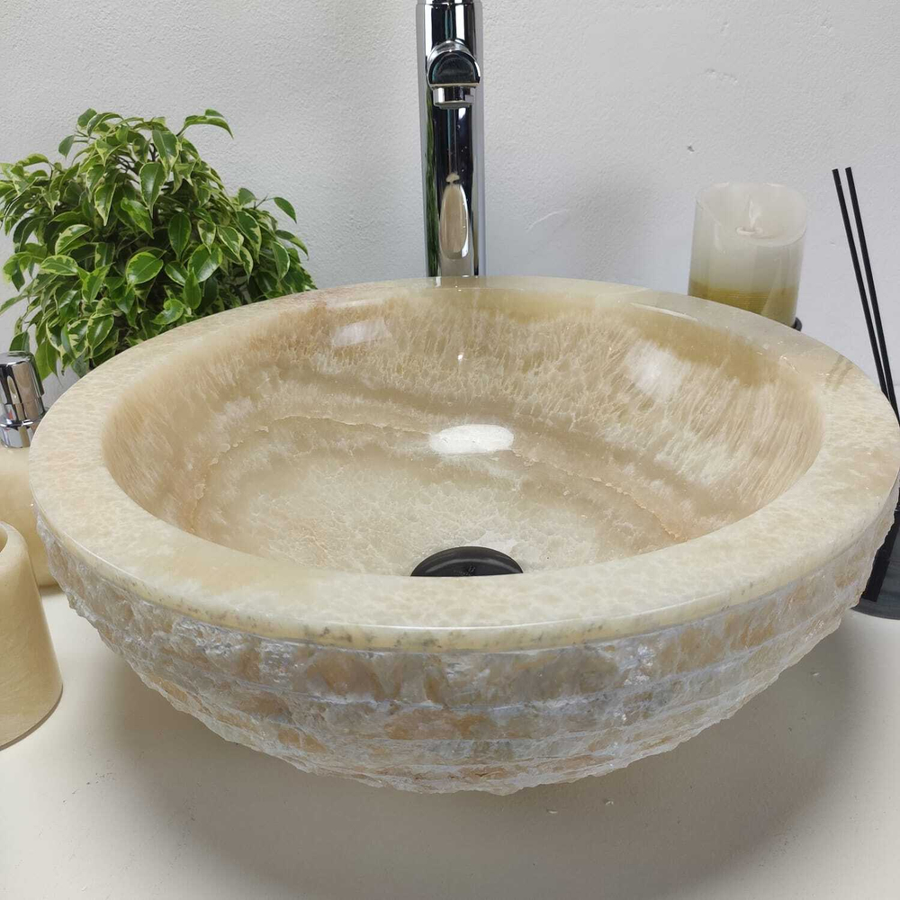 Раковина из оникса Bowl Yellow Marmo Small BO-60956 40*40*15