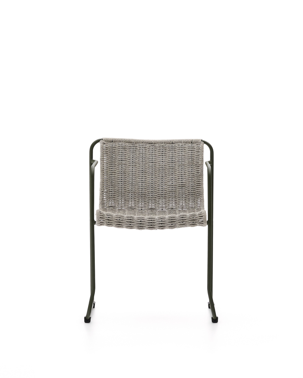 Стул Maurina из оцинкованной стали зеленого цвета и экрю и серым шнуром