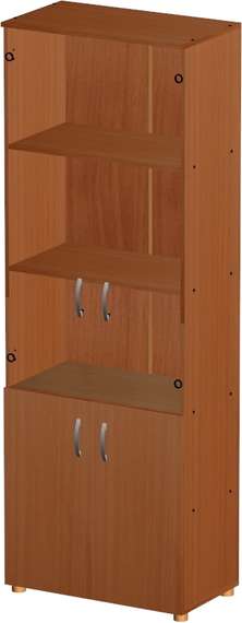 Стеллаж закрытый 4 двери ЛДСП + стекло