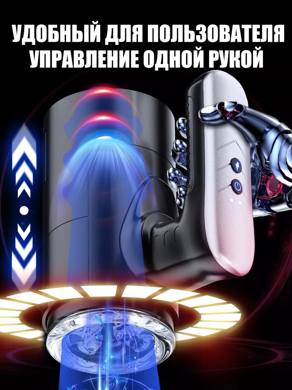 Автоматический сквозной мастурбатор с движением и вращением