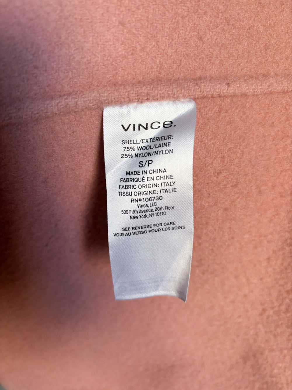 Шерстяное пальто Vince, s