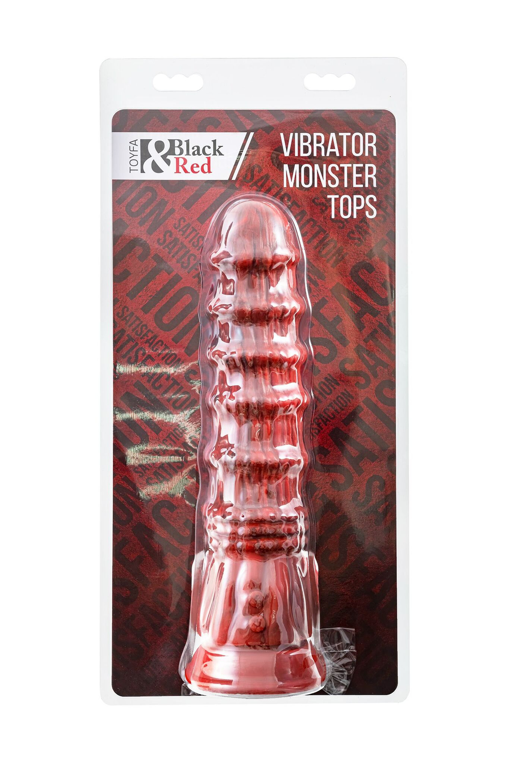 Силиконовый вибратор Monster Tops - 27 см. (Цвет: красный с черным)