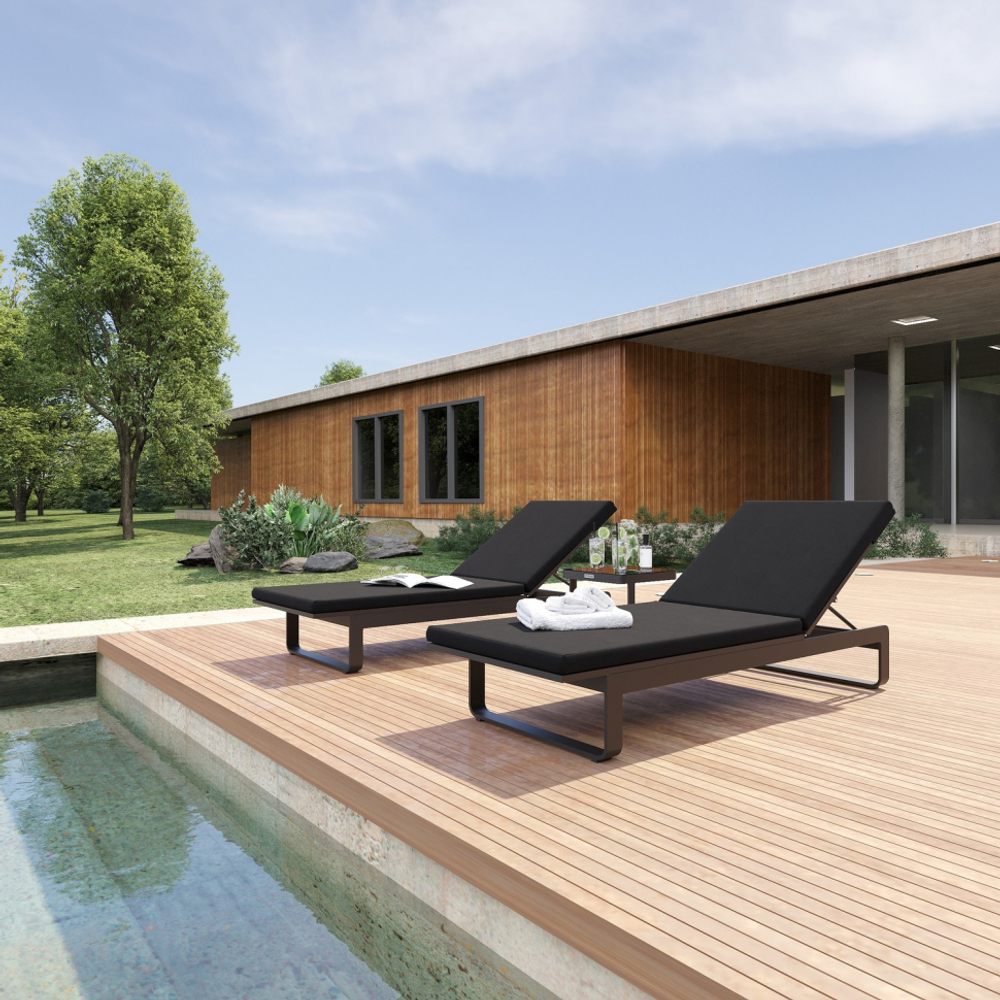 Шезлонг Ideal Patio ЛЕТТО черный - каркас карбон