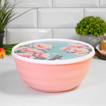 Миска 3,2л с крышкой "Latina. Сад пионов" (розовый)