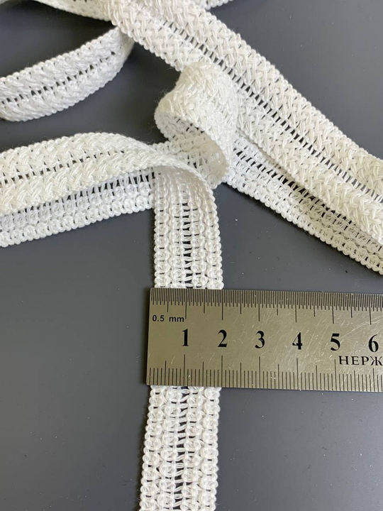 тесьма хб, белый, 2,0см AF8410