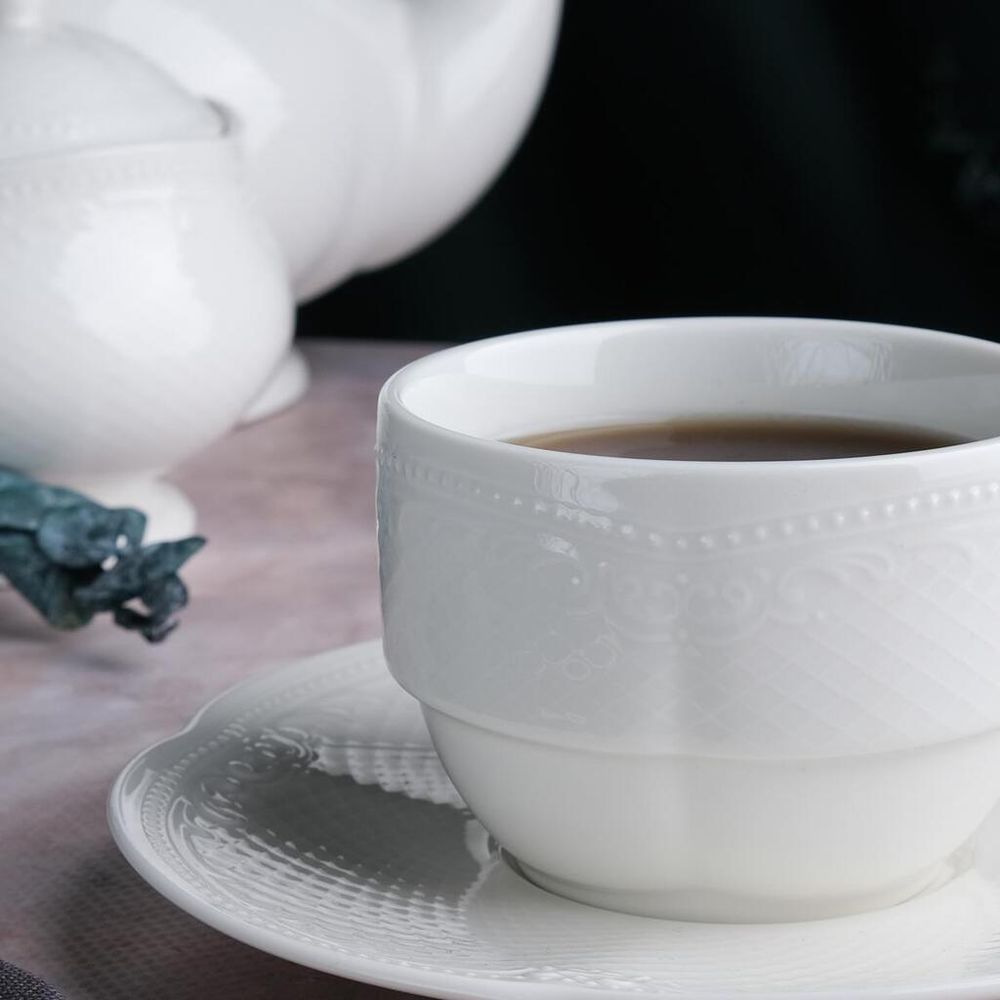 Чайная пара 200 мл белая d 8,6 см h6,1 см Aristocrat Stackable Noble [6]