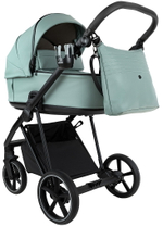 Детская коляска Roan Sol Vintage Leather 2.0 3 в 1 с автокреслом Pituso Baesa Pro Black SL/13/L Misti Mint/Grey/руч. Серый