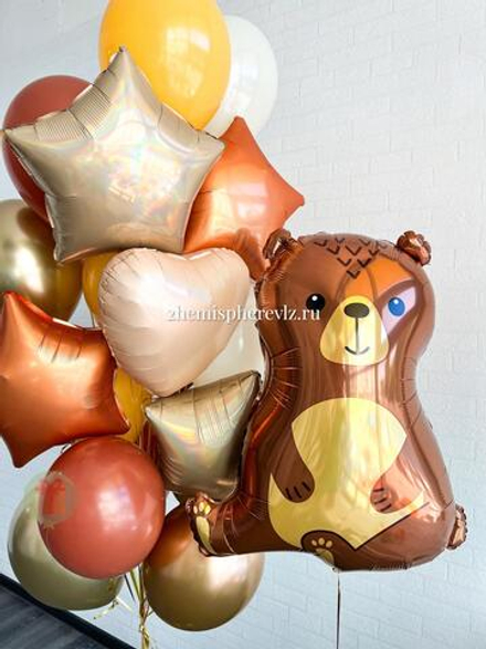 Набор с мишкой в теплых оттенках