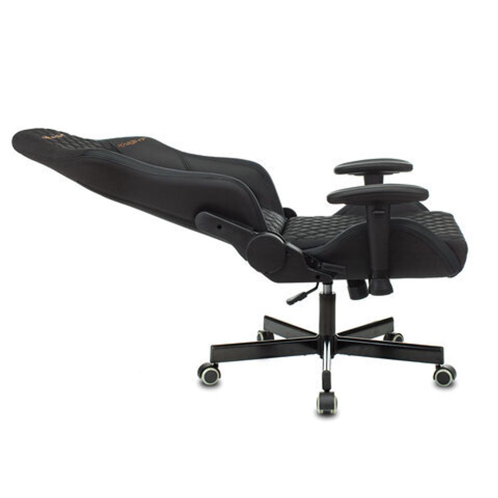 Кресло компьютерное Knight EXPLORE, 2 подушки, экокожа премиум, черное, 1628885