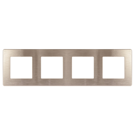 Рамка для розеток и выключателей ЭРА Серия 12 12-5104-04 на 4 поста, Сатин, шампань
