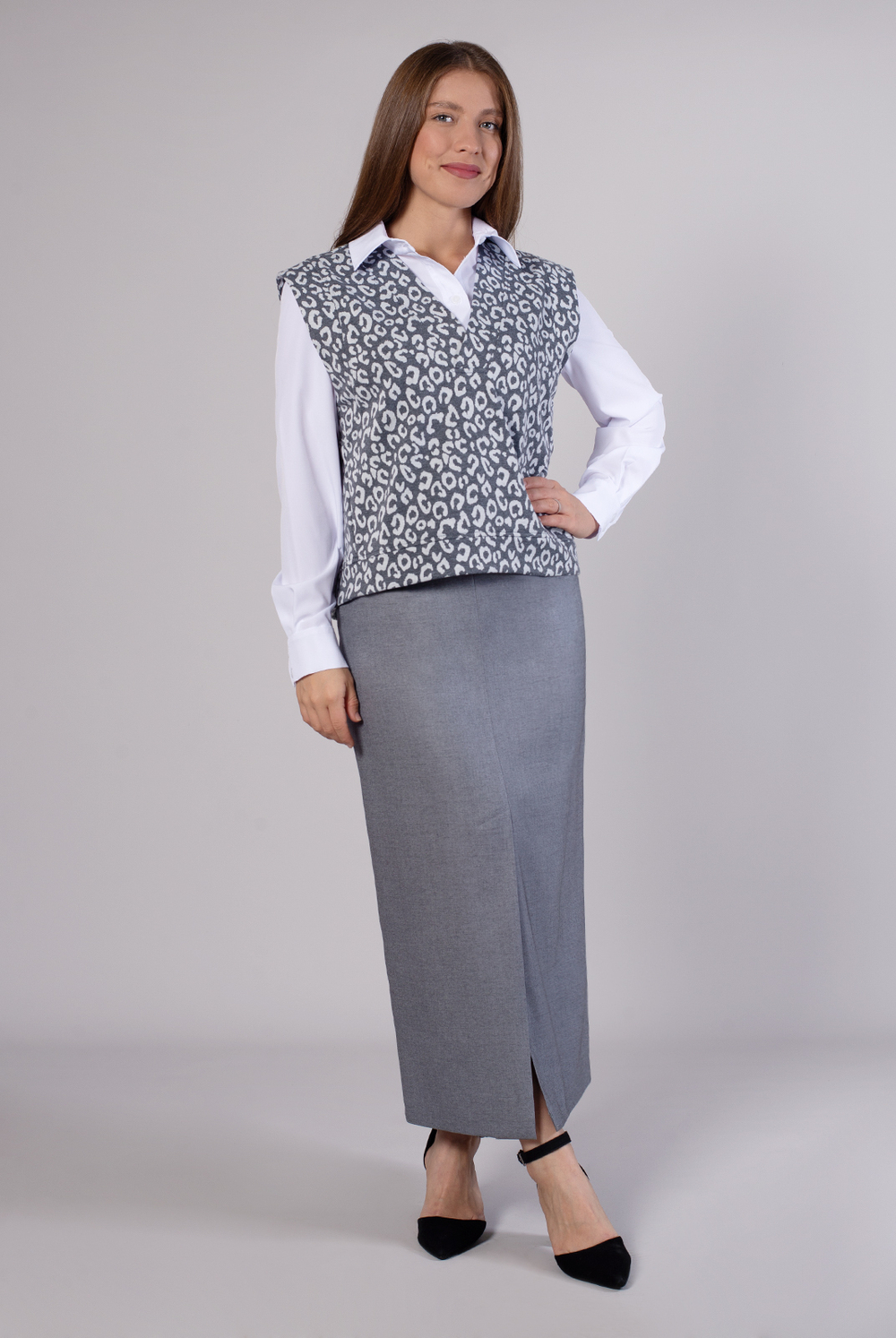 Жилет женский 4167ЛП, Леопард #225Леи064167ЛП