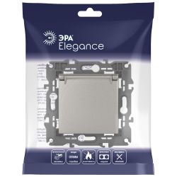 Розетка ЭРА Elegance 14-2103-16 с заземлением 2P+E Schuko со шторками с крышкой 16А-250В титан